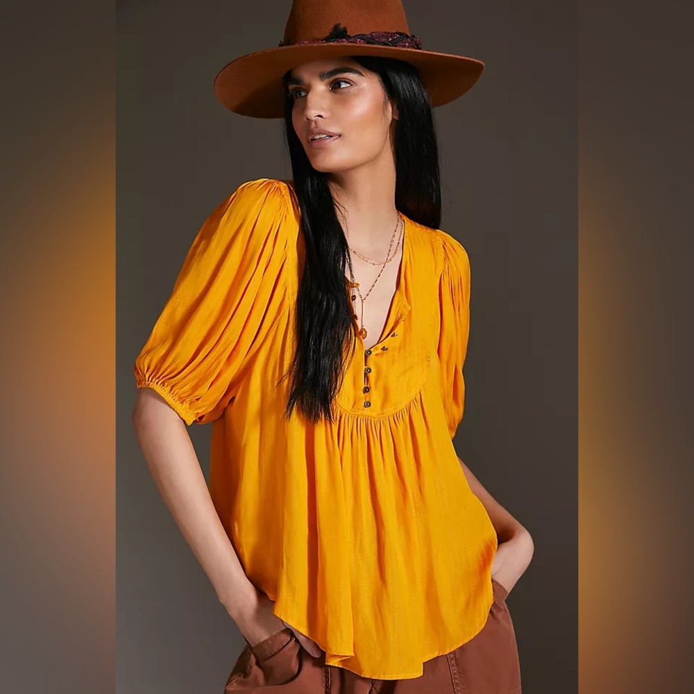 Anthropologie Golden Blouse